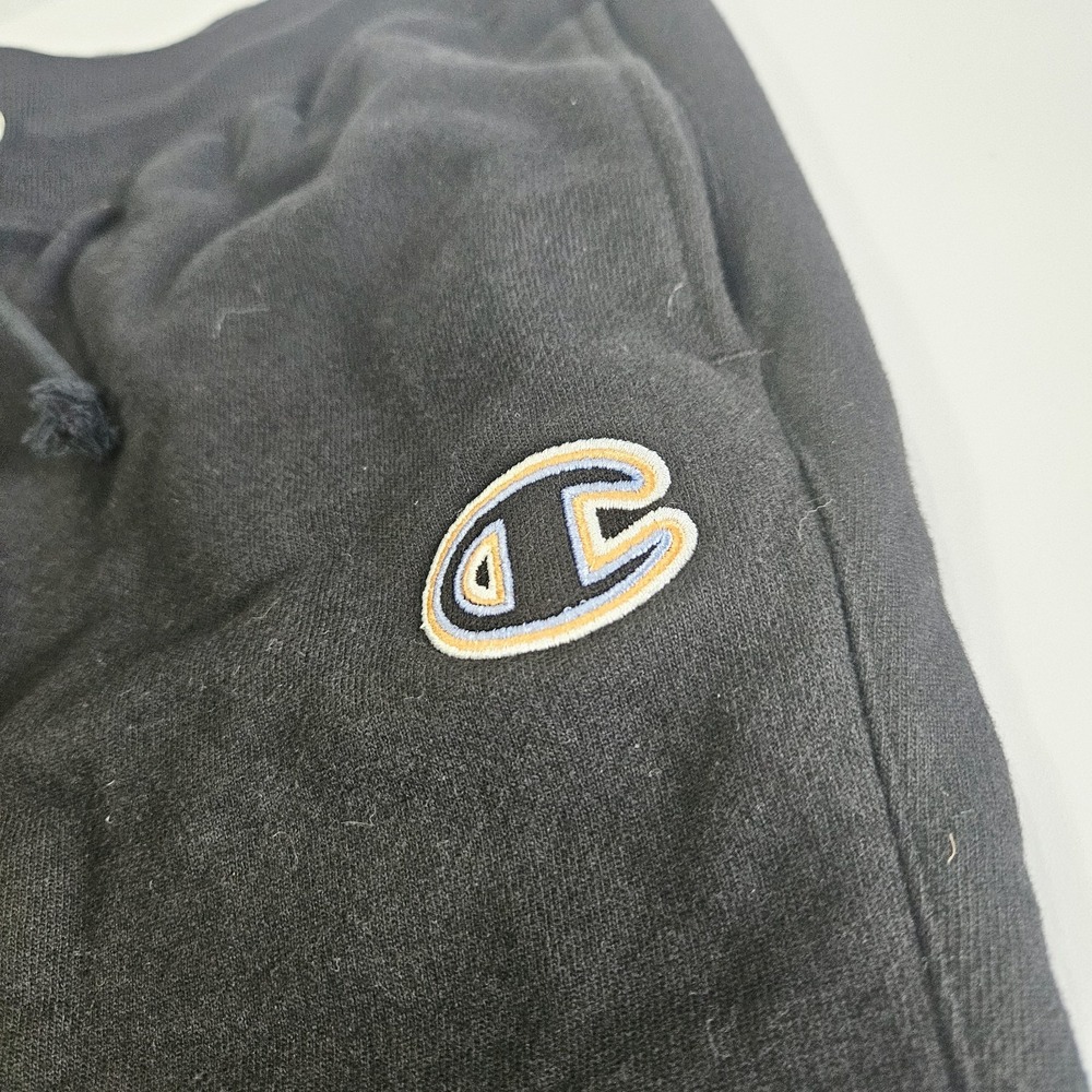 Champion Reverse Weave Black Jogger Sweatpants Women's Large Pockets Logo Cotton - Picture 2 of 6